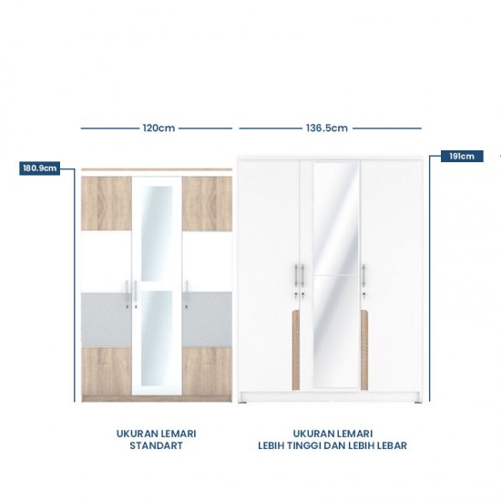 Lemari Kayu Tiga Pintu Olympic - LP MERIBEL 3P