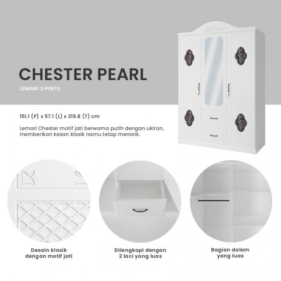 Lemari Tiga Pintu Olympic -  WRTM CHESTER PEARL