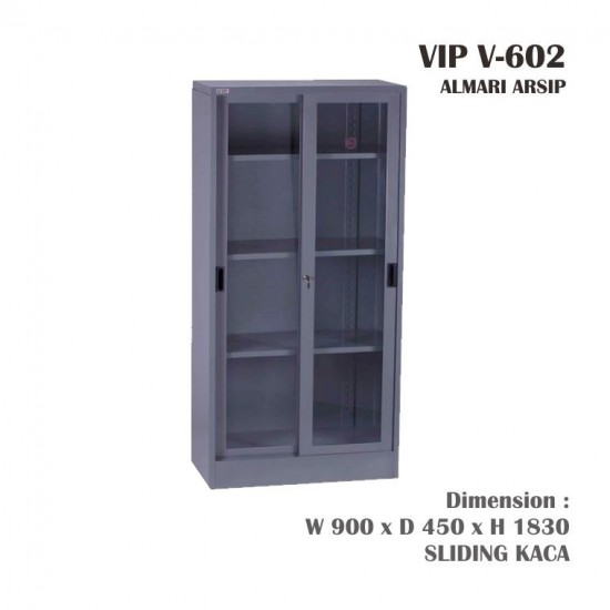 Lemari Arsip Kantor VIP SLIDING KACA V 602